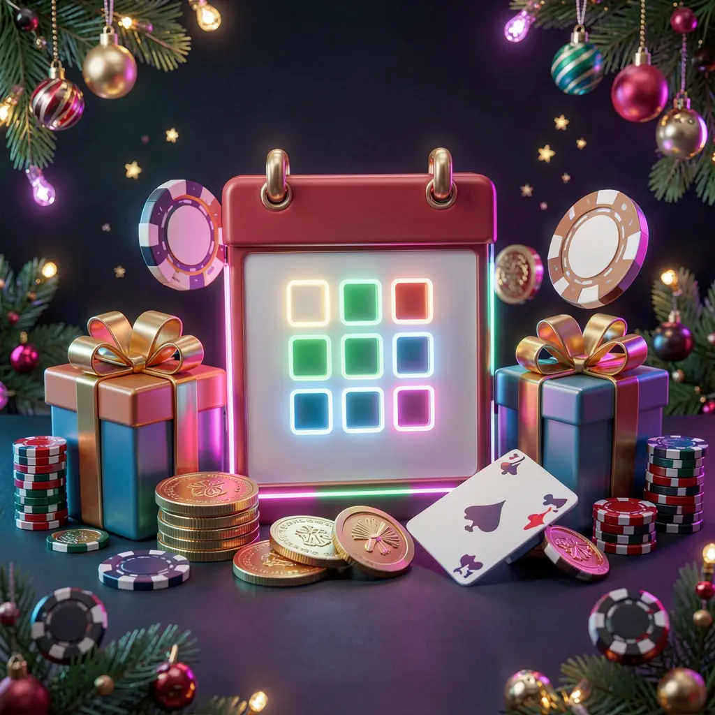 TOP786 weekly casino bonus concept featuring a calendar icon, gift boxes, coins, and chips with a festive dark background and neon glow in premium 3D style TOP786 weekly casino bonus concept featuring a calendar icon, gift boxes, coins, and chips with a festive dark background and neon glow in premium 3D style
